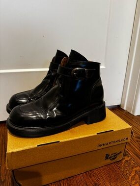 Dr. Martens Black Leather Chukka Boots with Buckle